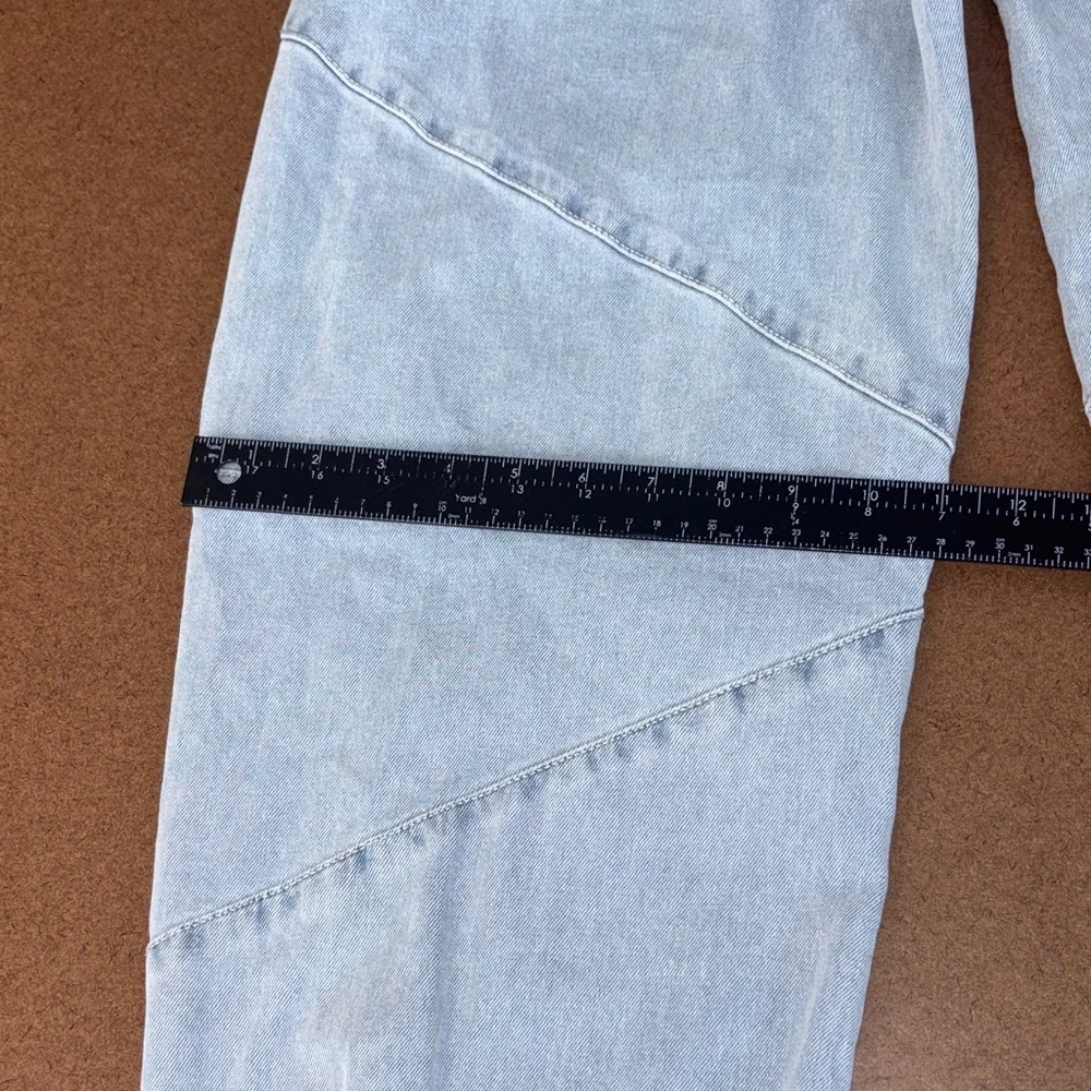 High Waisted Cropped Barrel jeans Light Blue Women's 90’ baggy boho - Picture 8 of 11